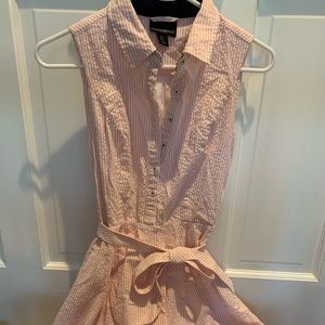 Pink and white striped dress